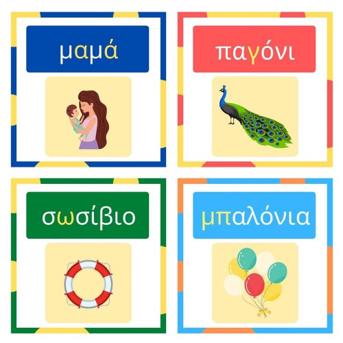 Greek Spelling Cards - 1st Grade (Download)